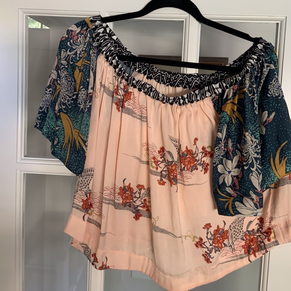 Free People Off the shoulder floral top
